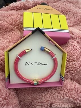 Betsey Johnson Pink and Gold Pencil Bracelet